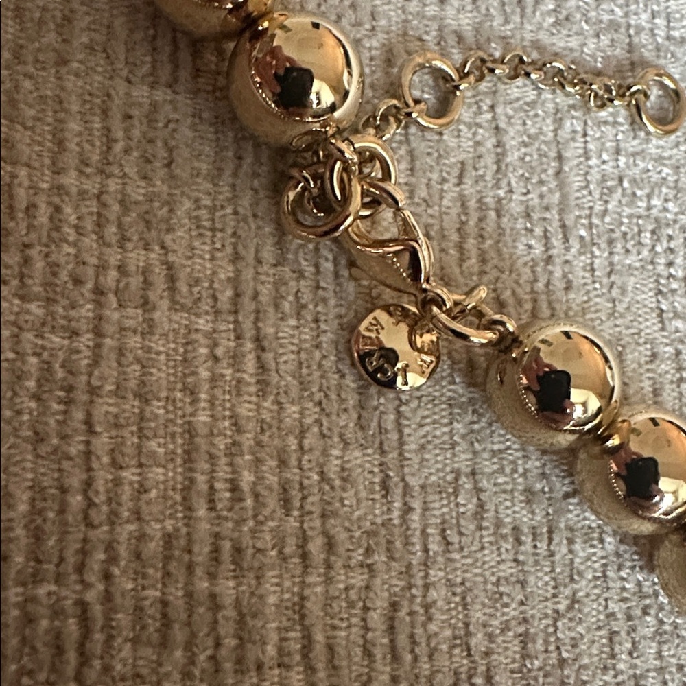 J.Crew Factory Gold Beaded Necklace - Picture 2 of 2